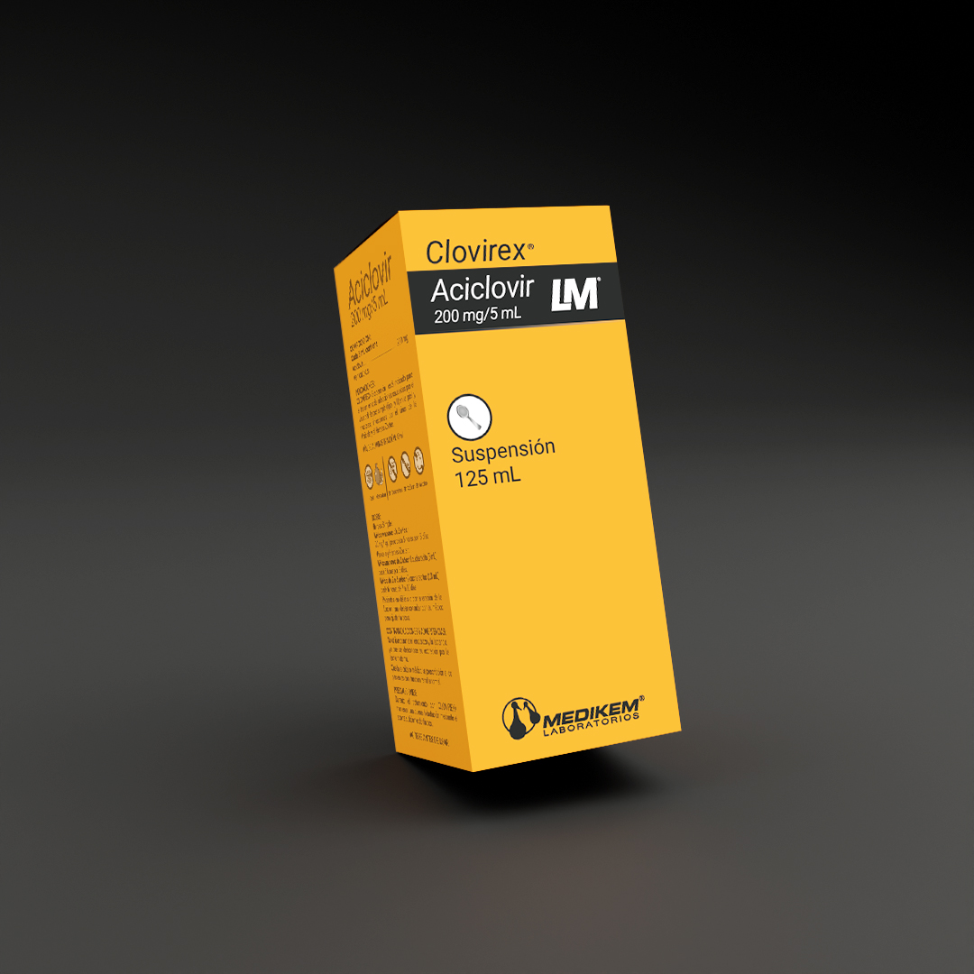 Clovirex: Aciclovir 200mg/120mL suspensión